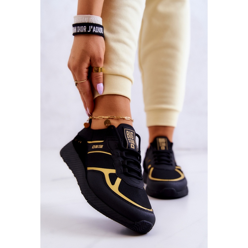 Sneakers da Donna Big Star JJ274A195 Nero-Oro d'oro 1
