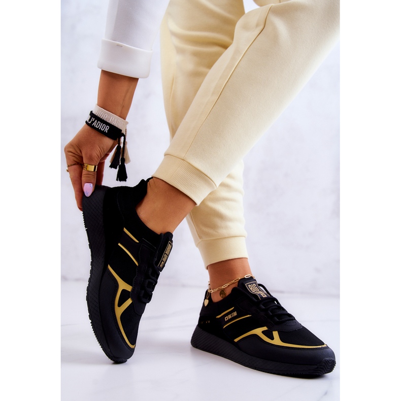 Sneakers da Donna Big Star JJ274A195 Nero-Oro d'oro 2