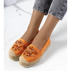 Espadrillas arancioni con zirconi Leer arancia 2