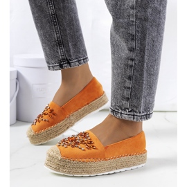Espadrillas arancioni con zirconi Leer arancia 1