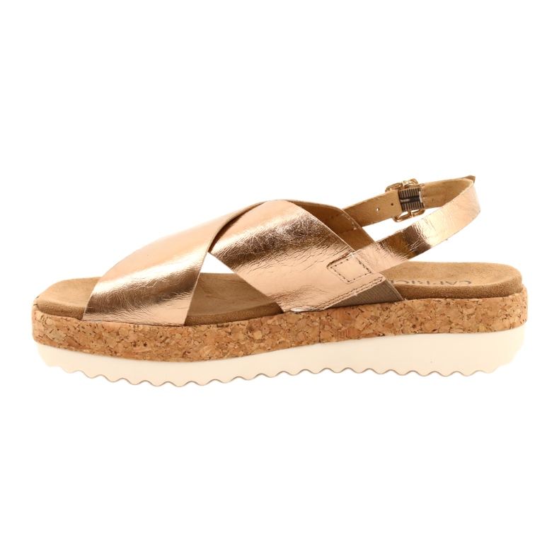 Sandali in pelle da donna Caprice sulla piattaforma 9-28712 933 Gold rosa d'oro 1