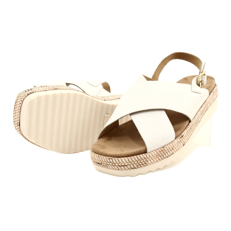 Sandali in pelle Caprice sulla piattaforma 9-28712 102 Bianco bianca 3