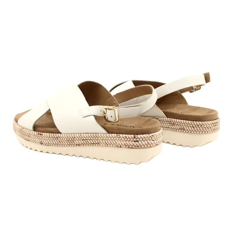 Sandali in pelle Caprice sulla piattaforma 9-28712 102 Bianco 5