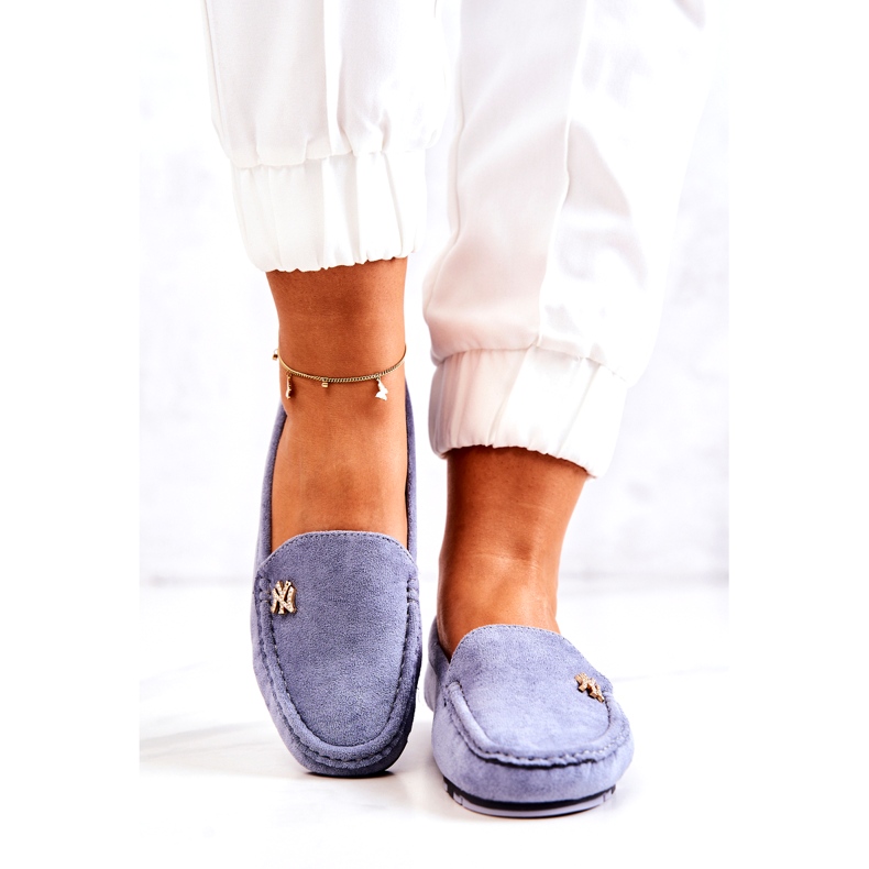 PS1 Mocassini da donna in camoscio blu Madelyn 4