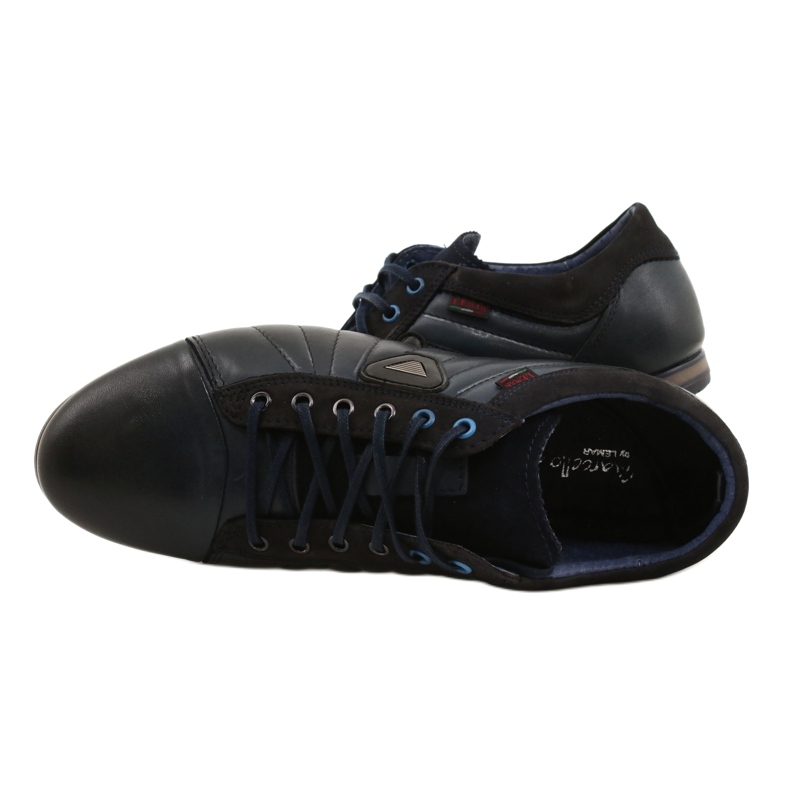 Lemar Scarpe da uomo in pelle 1615 blu navy 5