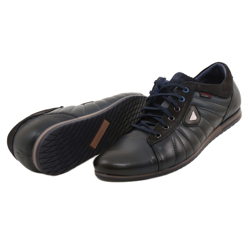 Lemar Scarpe da uomo in pelle 1615 blu navy 4