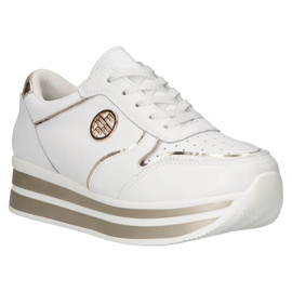 Sneakers in Pelle Filippo DP3682/22 WH bianco d'oro 6