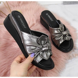 Ciabatte sulla zeppa Vinceza W JAN115B argento d'argento 1