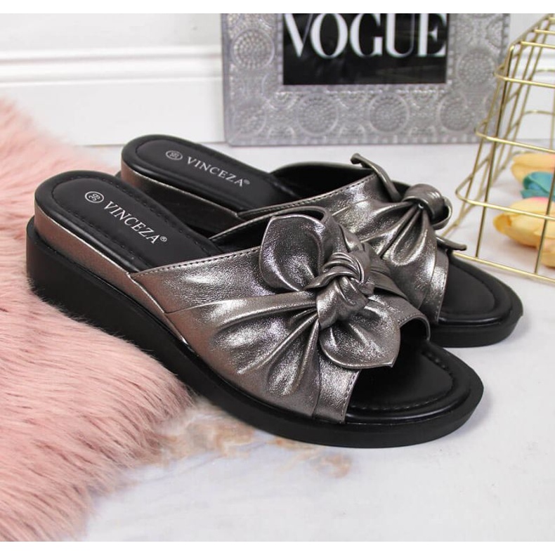 Ciabatte sulla zeppa Vinceza W JAN115B argento d'argento 2