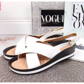 Sandali con zeppa Vinceza W JAN117B bianco 2