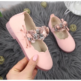 Ballerine in velcro con fiori Vinceza Jr JAN99B rosa 1