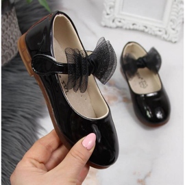 Ballerine in velcro con fiocco Vinceza Jr JAN100A nere nero 1