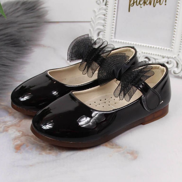 Ballerine in velcro con fiocco Vinceza Jr JAN100A nere nero 2