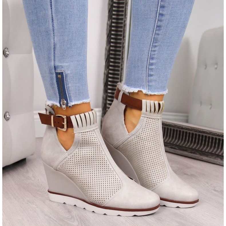Sneakers con zeppa traforate Filippo W PAW117A beige 2