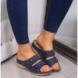 Zeppe in velcro eVento W EVE224A blu navy 2