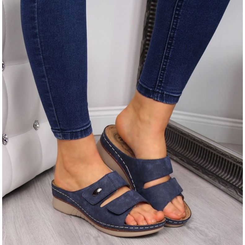 Zeppe in velcro eVento W EVE224A blu navy 2