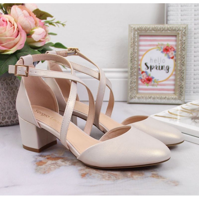 Sandali con cinturini Sergio Leone W SK365B beige perla 2