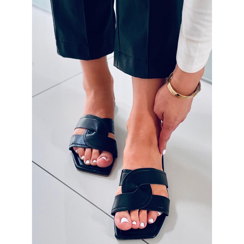 Ciabatte con suola squadrata Nitya Black nero 1