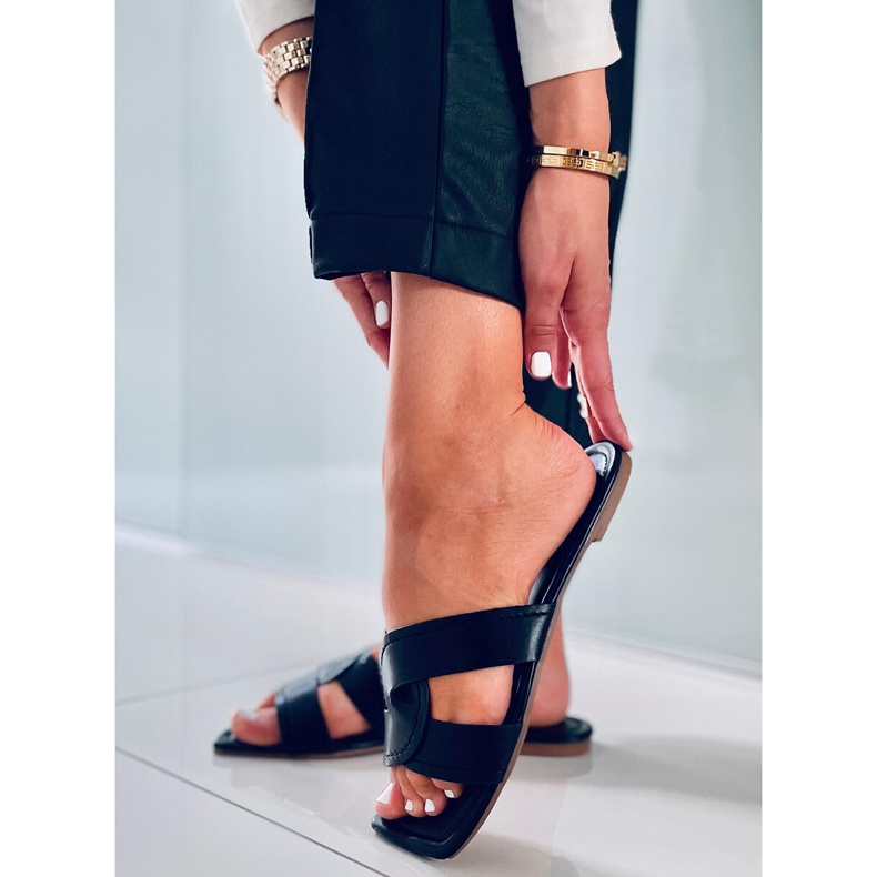 Ciabatte con suola squadrata Nitya Black nero 2