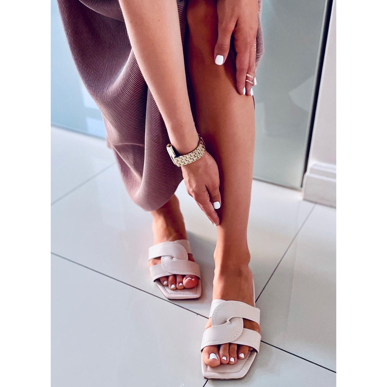 Ciabatte con suola squadrata Nitya Beige 2