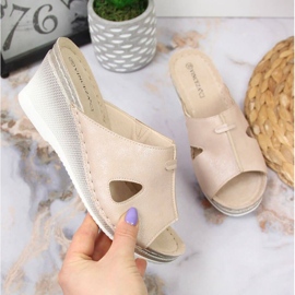 Ciabatte con zeppa Vinceza W JAN105 beige 1