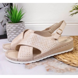 Sandali con zeppa Vinceza W JAN106B beige 2