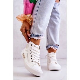 Sneakers alte classiche Big Star JJ274379 bianche bianca 2