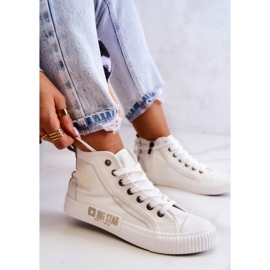 Sneakers alte classiche Big Star JJ274379 bianche bianca 1
