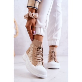 FW1 Sneakers alla moda Calzino alto Beige Collin 1