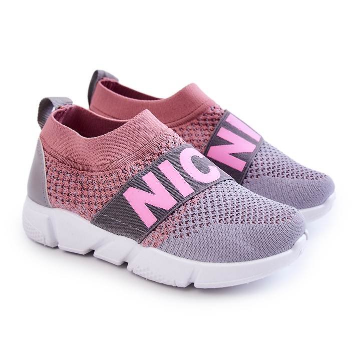 PA1 Scarpe Slip-On Sportive per Bambini Rosa-Grigio Cobby 1