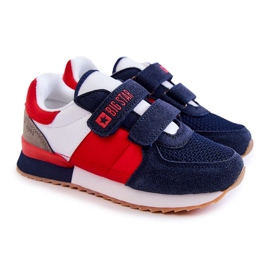 Scarpe sportive per bambini Memory Foam Big Star JJ374256 Navy Blue-Red bianco rosso blu navy 1