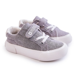 Sneakers Basse Da Bambino Con Velcro Big Star JJ374107 Grigie grigio 1