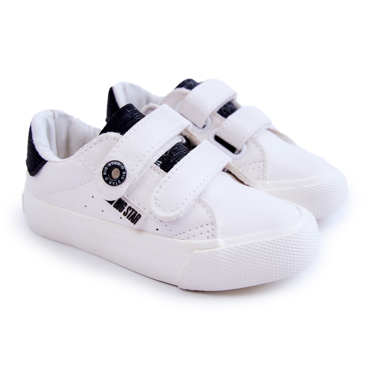 Sneakers da bambino con velcro Big Star JJ374108 Bianco-Nero 1