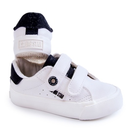 Sneakers da bambino con velcro Big Star JJ374108 Bianco-Nero 2