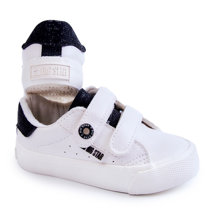 Sneakers da bambino con velcro Big Star JJ374108 Bianco-Nero 2