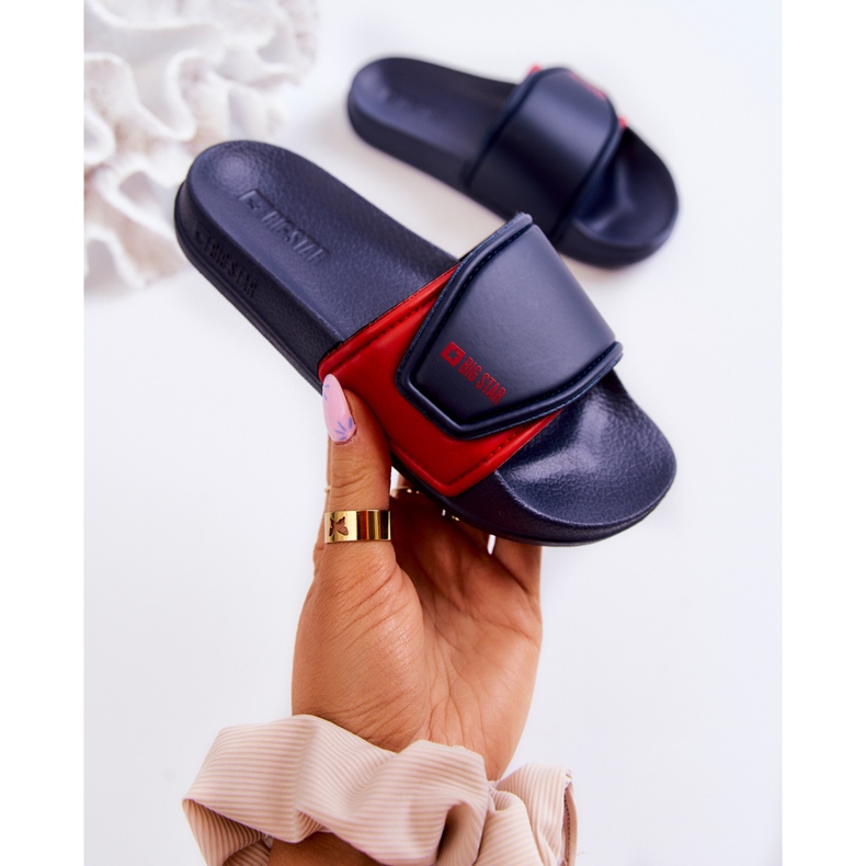 Ciabatte da bambino leggere Big Star JJ374351 Blu Navy rosso 2