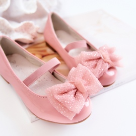 S.Barski Ballerine Laccate Per Bambini Con Fiocco Rosa Zolly 2