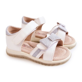 S.Barski Sandali In Pelle Per Bambini Con Velcro Lolly Bianco bianca 1