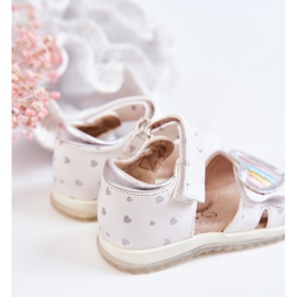 S.Barski Sandali In Pelle Per Bambini Con Un Cuore Bianco Elianna bianca 1