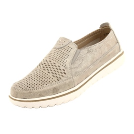 Comode scarpe sportive sulla piattaforma Jezzi 20PB08-1653 beige d'oro 4