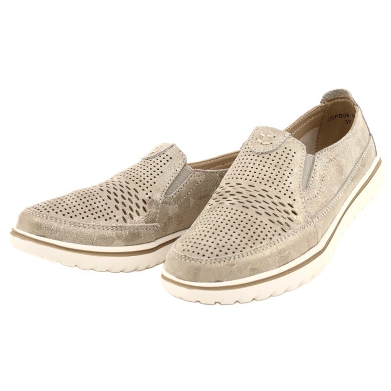 Comode scarpe sportive sulla piattaforma Jezzi 20PB08-1653 beige d'oro 3