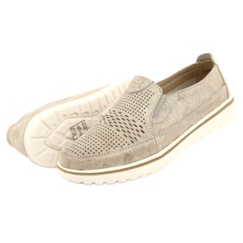 Comode scarpe sportive sulla piattaforma Jezzi 20PB08-1653 beige d'oro 5