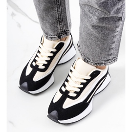 Sneakers da donna Hofste nere beige 1