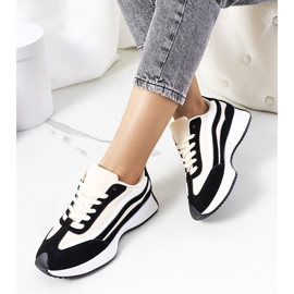 Sneakers da donna Hofste nere beige 2