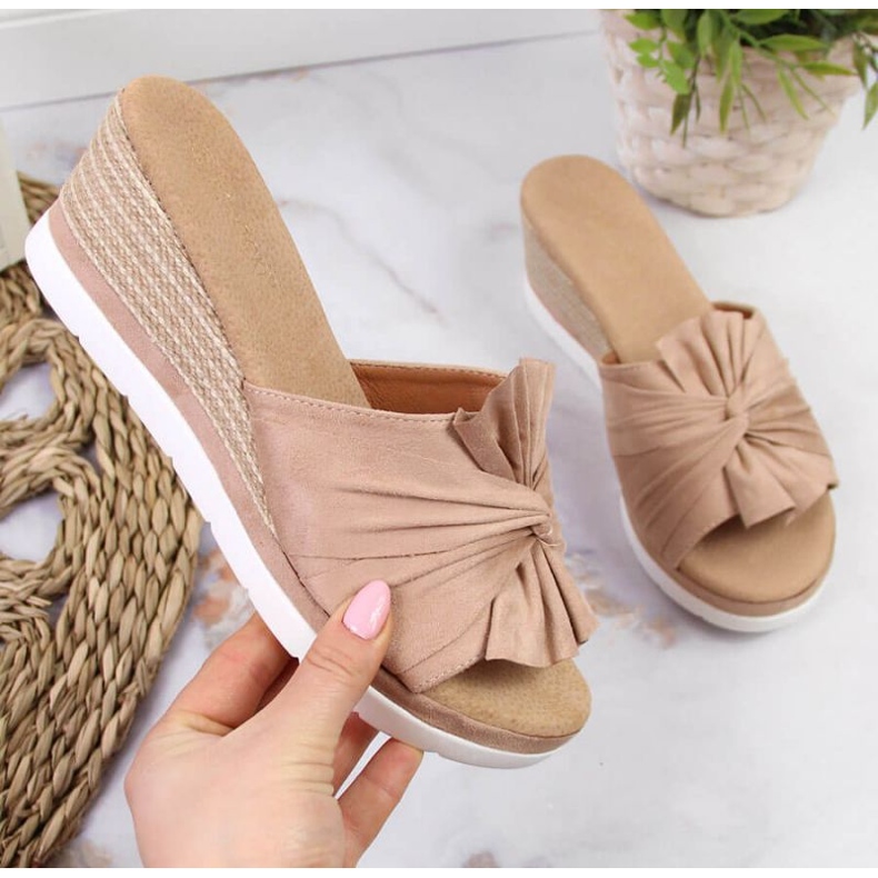 Ciabatte con zeppa Potocki W WOL71B beige 1