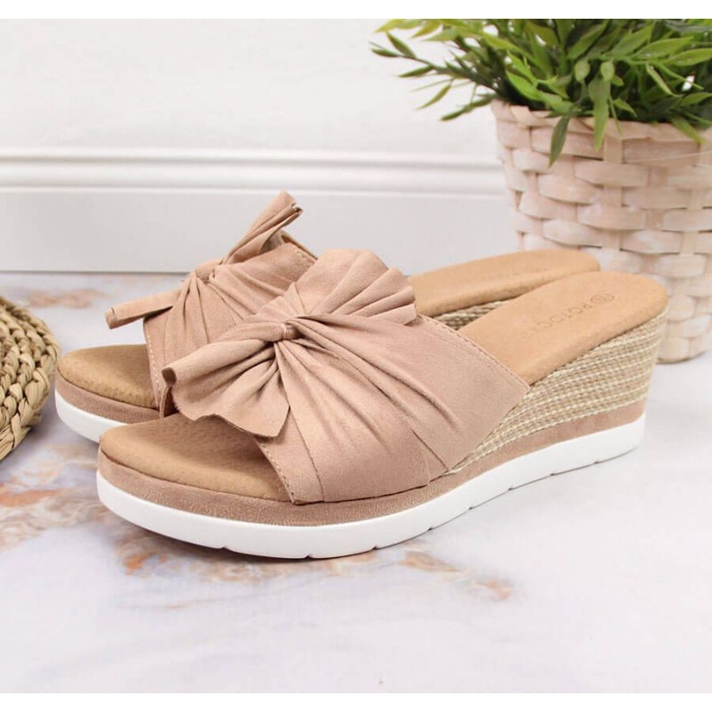 Ciabatte con zeppa Potocki W WOL71B beige 2