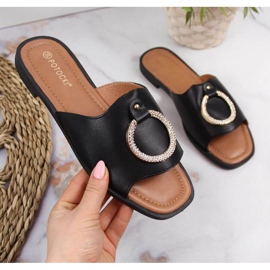 Ciabatte nere con decoro Potocki W WOL74A nero 1