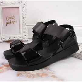 Sandali con zeppa Potocki W WOL75A neri nero 2