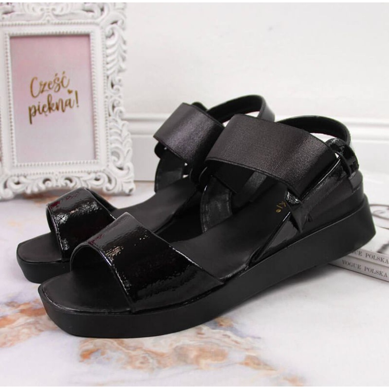 Sandali con zeppa Potocki W WOL75A neri nero 2