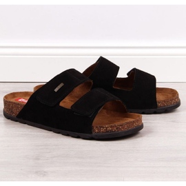 Sandali in pelle con velcro Big Star M JJ176001 nero 1